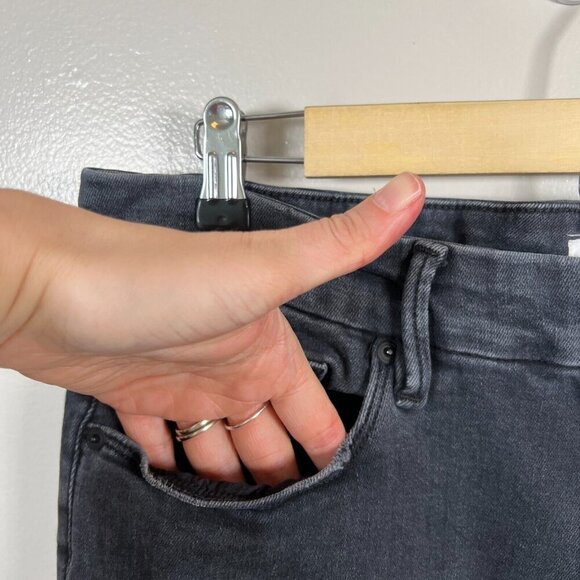 Good American Always Fits Good Legs Skinny Jeans Size 14-18 Black Distressed - Picture 4 of 10